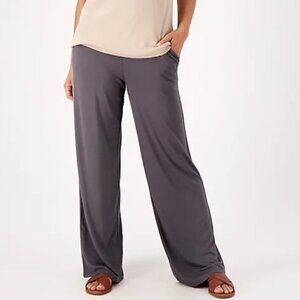 Belle by Kim Gravel Graphite Wide Leg Knit Lounge Pants Size 1X